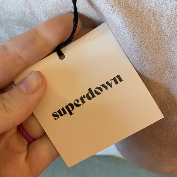 NWT REVOLVE SUPERDOWN Rebecca Strapless Shoulder Ruffle Cream Mini Dress Size XL - Picture 7 of 11